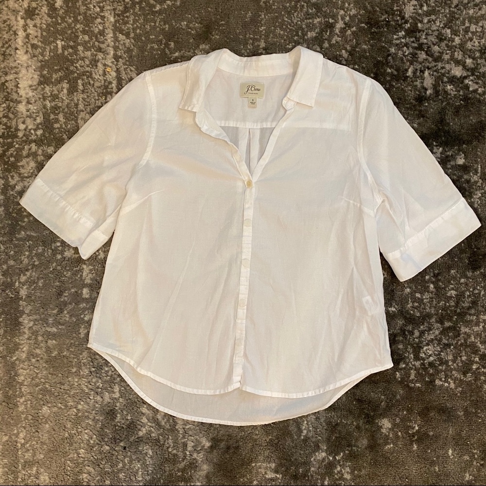 J. Crew White Button Up Blouse